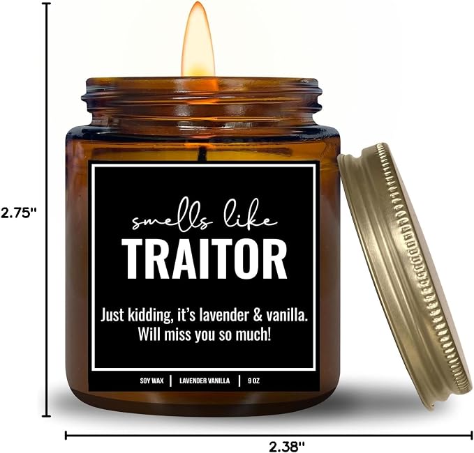 You Nique Designs New Job Candle for Women, 9 Ounces, Going Away Gifts for Coworker, Coworker Leaving Candle for Women, Farewell, Goodbye, All Natural Soy Aromatherapy Candles (Lavender & Vanilla A)