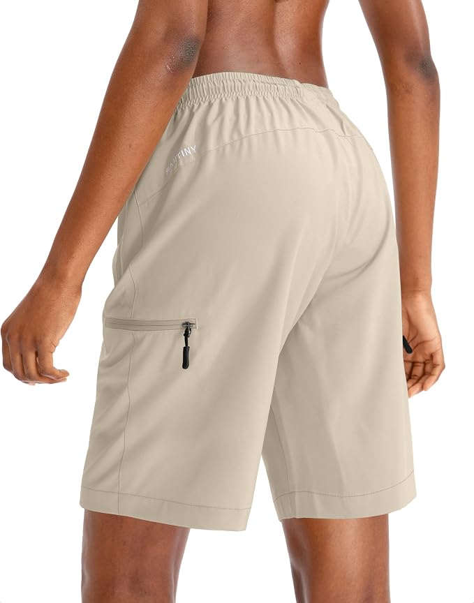 SANTINY Women's 5''/ 7''/9'' Hiking Cargo Shorts Quick Dry Lightweight Summer Shorts for Women Athletic Golf Zipper Pockets
