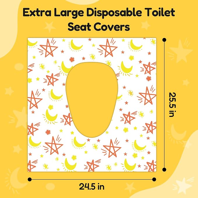 20 Pack Toilet Seat Covers for Kids, Toilet Seat Covers Disposable -Extra Large, Waterproof, Individually Wrapped, Portable Travel Pack for Toddlers Potty Training, Public Restroom, Airplane, Trip