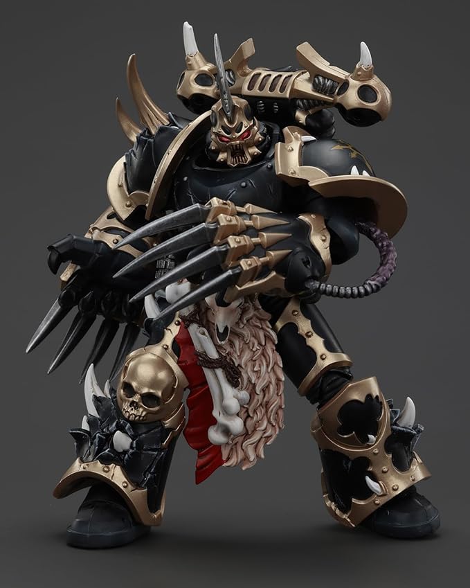 JoyToy Warhammer 40K Genuine License 1:18 Action Figure, Chaos Space Marines Black Chosen with Lightning Claws, 4.96 inch Collectible Action Figures Sets