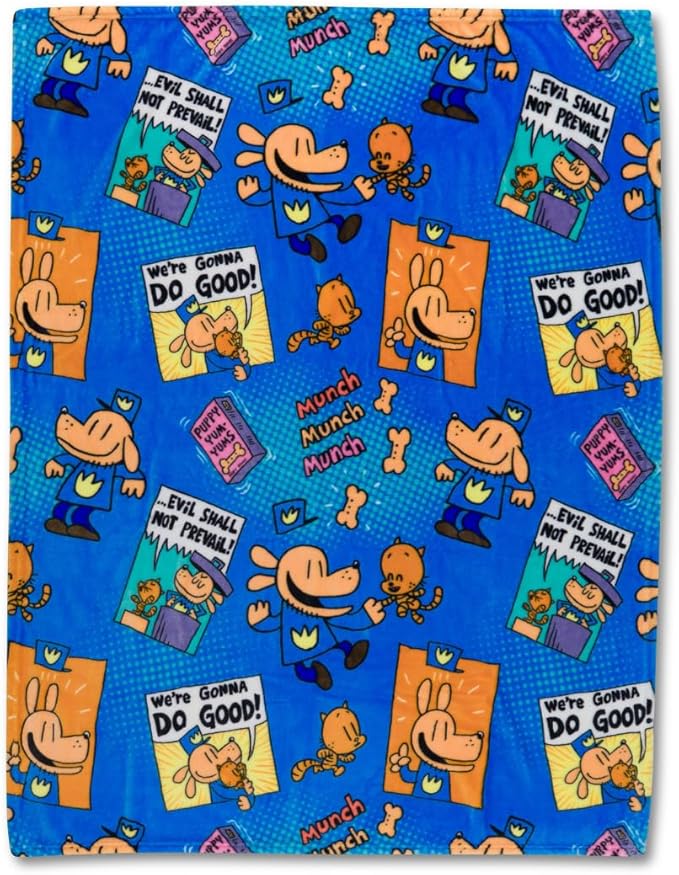 Franco Dog Man Supa Book Kids Bedding Super Soft Cozy Plush Throw, 40 in x 50 in, (Officially Licensed Product)