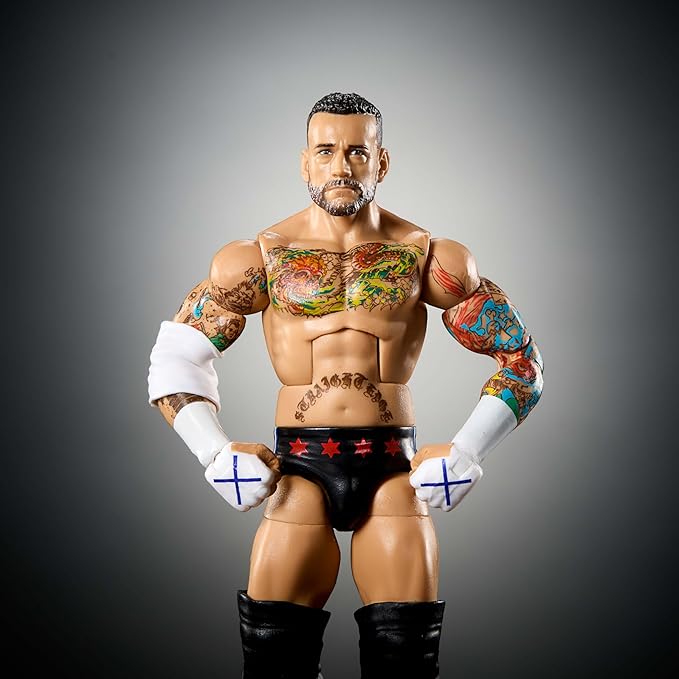 Mattel WWE Elite Action Figure & Accessories, Series #115 6-inch Collectible CM Punk with 25 Articulation Points & Swappable Hands