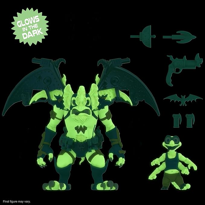 Super7 ULTIMATES! Teenage Mutant Ninja Turtles Wingnut & Screwloose (Glow in The Dark) - 7" TMNT Action Figure with Accessories Classic Cartoon Collectibles