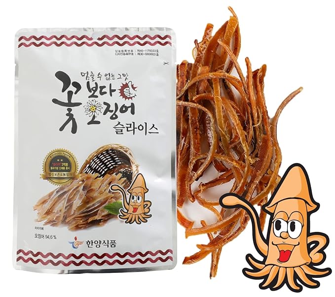 LENITH Korean Sliced and Shredded Flower Dried Squid 15g*6 Packs For Late Night Snack for Camping, Outdoor Activity Good for Anju 오징어