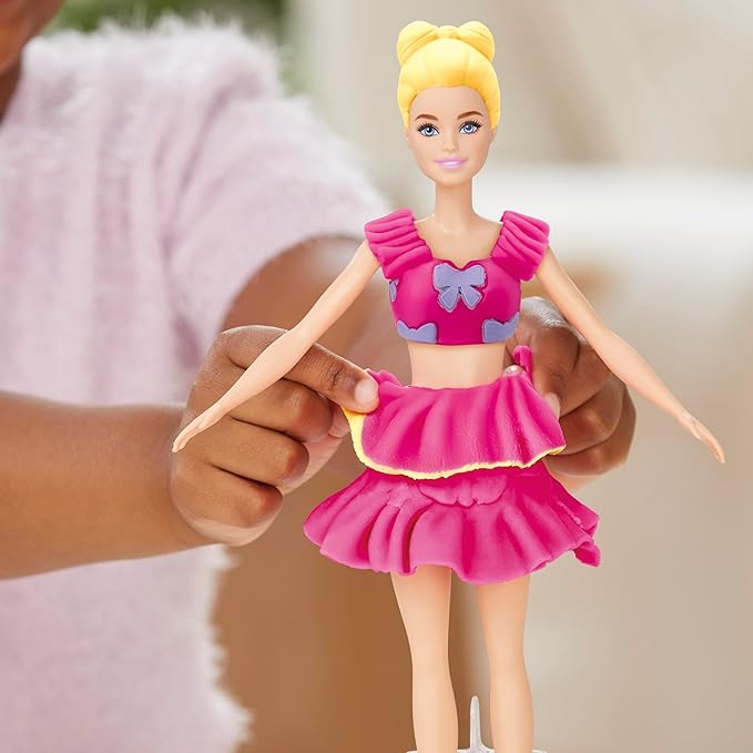Play-Doh Barbie Ruffles and Bows Set, Make Doll Clothes with Modeling Compound & 9 Fashion Accessories, Arts & Crafts for Girls & Boys 5+
