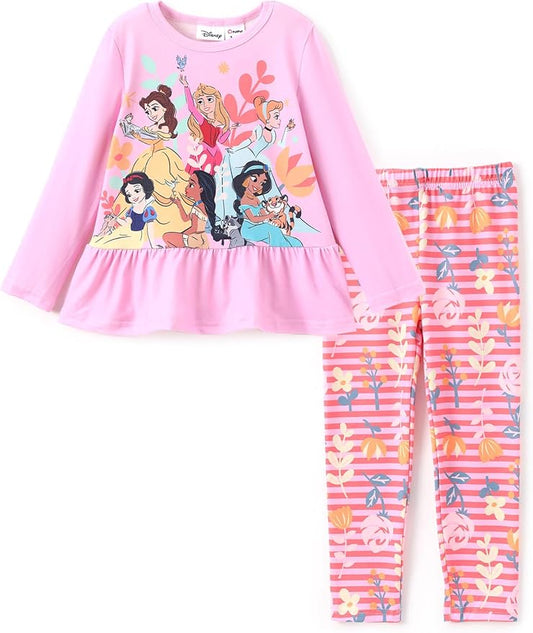 Disney Minnie Mouse Frozen Princess Marvel Toddler Girls Clothes Long Sleeve Sweatshirt + Leggings 2pcs Outfits Set 2-6Y