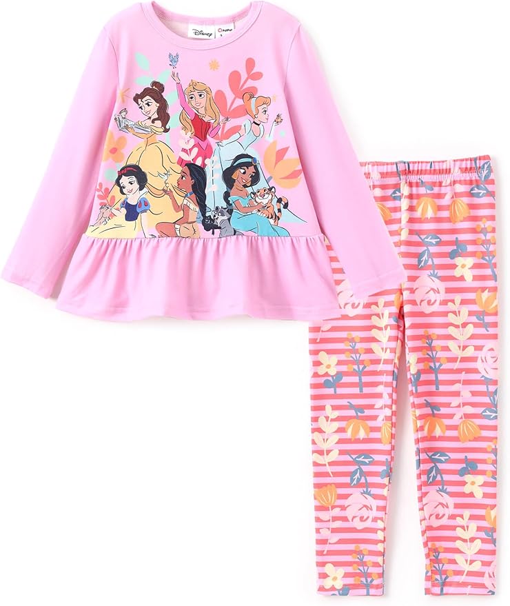Disney Minnie Mouse Frozen Princess Marvel Toddler Girls Clothes Long Sleeve Sweatshirt + Leggings 2pcs Outfits Set 2-6Y