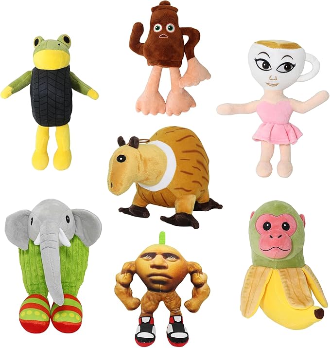 Italian Brainrot Plush,7pcs Italian Brainrot Toy Gift,Cute Stuffed Figure Doll for Kids and Adults Inspired Plush Toy
