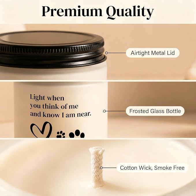 Pet Memorial Gifts for Dogs, Dog Memorial Gifts for Loss of Dog, Sympathy Candle for Dogs Doggie Passing Away, Bereavement Remembrance Grief Condolence Present for Pet Lovers Friends Families