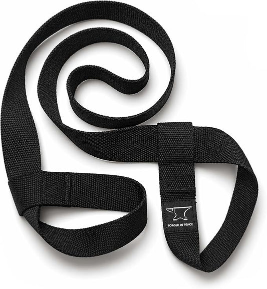 Men’s Yoga Strap – Adjustable Mat Carrier & Stretching Strap for Yoga, Pilates, and Fitness, Black