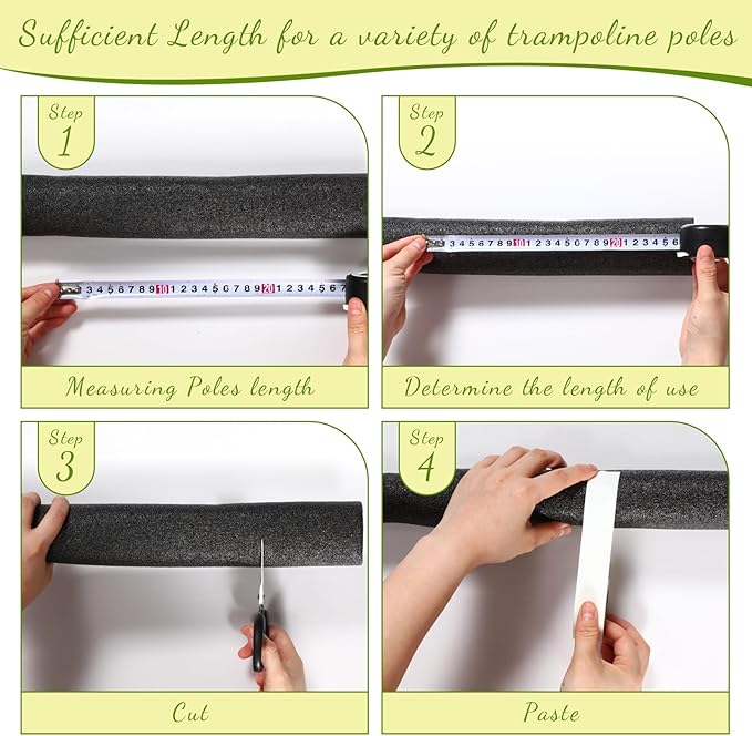 Gemscream 12 Pcs Trampoline Pole Foam Sleeve 35.4" Length 2026 Upgrade Materials Waterproof Trampoline Poles Cover Replacement for Outdoor Accessories
