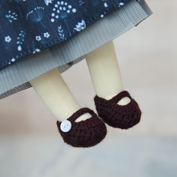Handmade Soft Girl Rag Doll - Ella 12" with Cute Stuffed Plush, Ideal First Doll for Babies & Toddlers