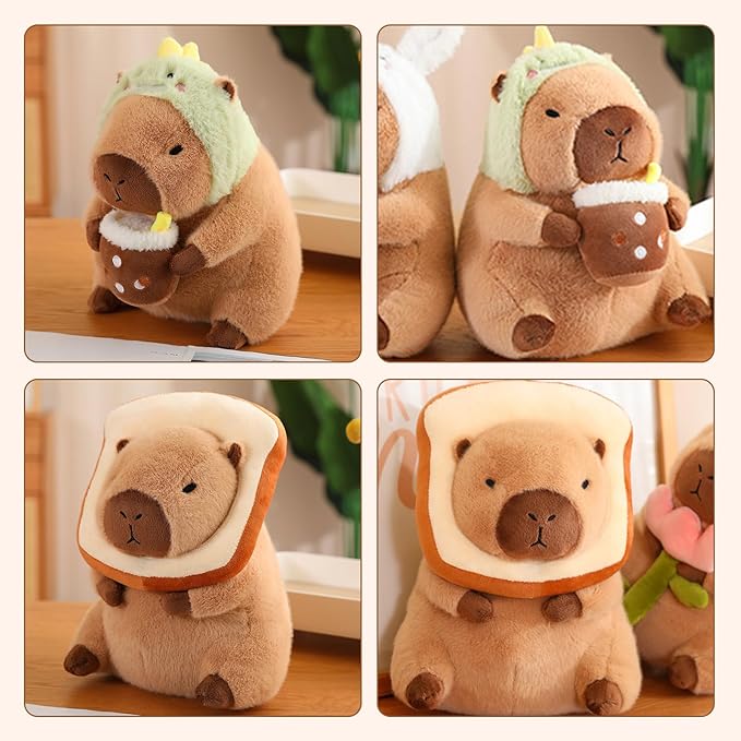 Capybara Plush Toy Pillow, 12" Cute Capybara Stuffed Animal, Soft Plushie Toy Doll Pillow for Girls & Boys, Kawaii Stuffed Animal Hugging Birthday Decorations Gifts