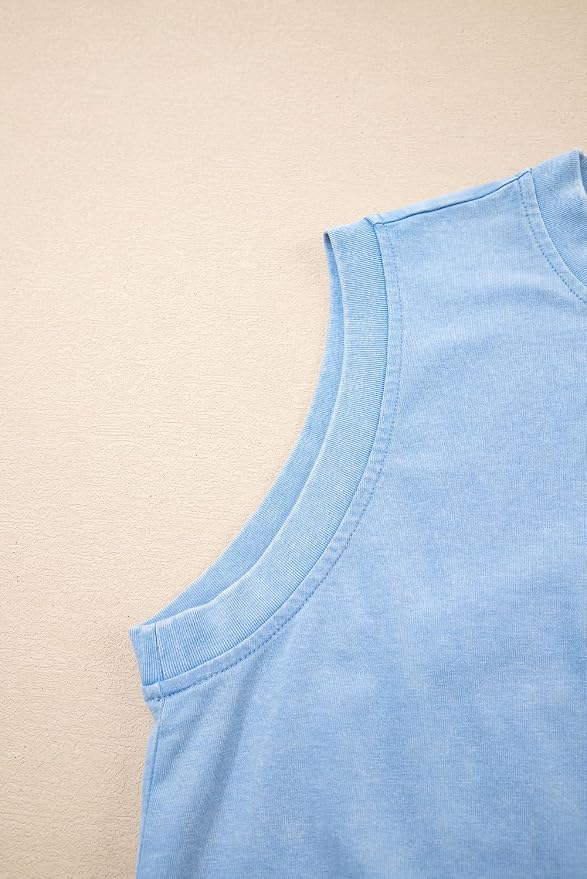 Women 2pc Mineral Wash Athletic Lounge Tank Skirt Set | Soft mineral wash cotton,Breathable.Relaxed lined split skirt.Ideal for travel,lounge,gym,workout casual daily wear
