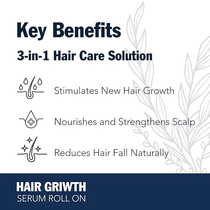 Redensyl Hair–Growth–Serum Roll On – 3% Rosemary, 3% Redensyl, DHT-Blocking Scalp Serum for Thicker, Fuller Hair – For Women & Men (30 ml)