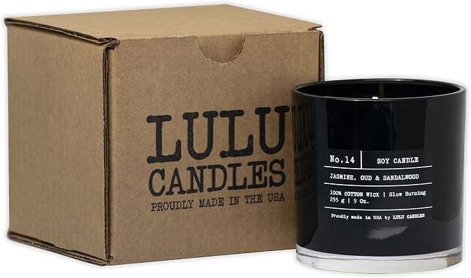Lulu Candles |Black Ginger & Lily | Luxury Scented Soy Jar Candle | Hand Poured in The USA | Highly Scented Long Lasting (9 Oz.)