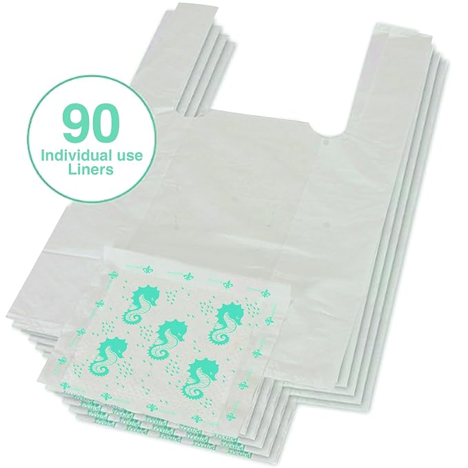 Kalencom Universal Potty Liners - Disposable Potty Liners for Toddlers - Absorbent and Leakproof - Compatible with Potette Travel Potty and Most Standard Toddler Potties (90, Universal)