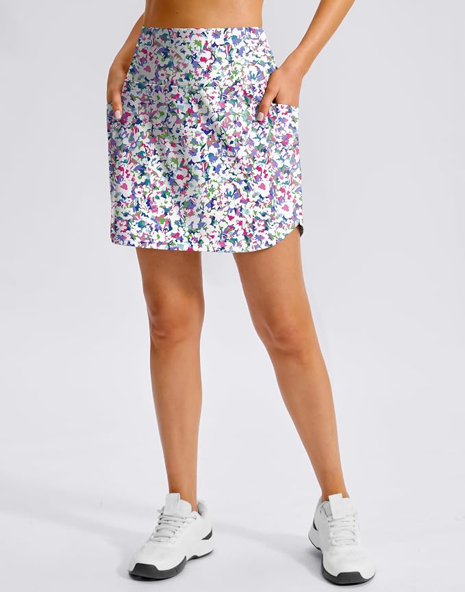 16'' Skorts for Women with 4 Pockets High Waisted Golf Skirt | Built-in Shorts, Stretch, A Line, Pickleball, Athletic, Casual, Tennis Skirt
