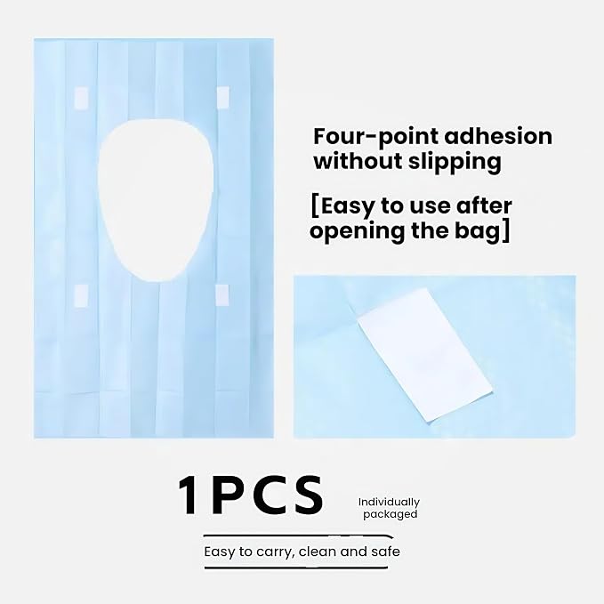 Disposable Toilet Seat Covers, White, 40x60cm, 5-Pack, Individually Wrapped, Universal Fit for U-Shape, O/V-Shape, Square Toilets