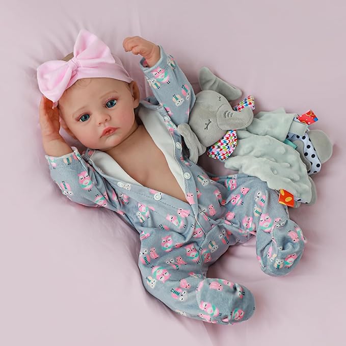 Lifelike Reborn Baby Girl - 18 inch Realistic Baby Girl Real Life Newborn Baby Dolls, Handmade Anatomically Correct Real Baby Dolls Gift Set for Kids Age 3 +