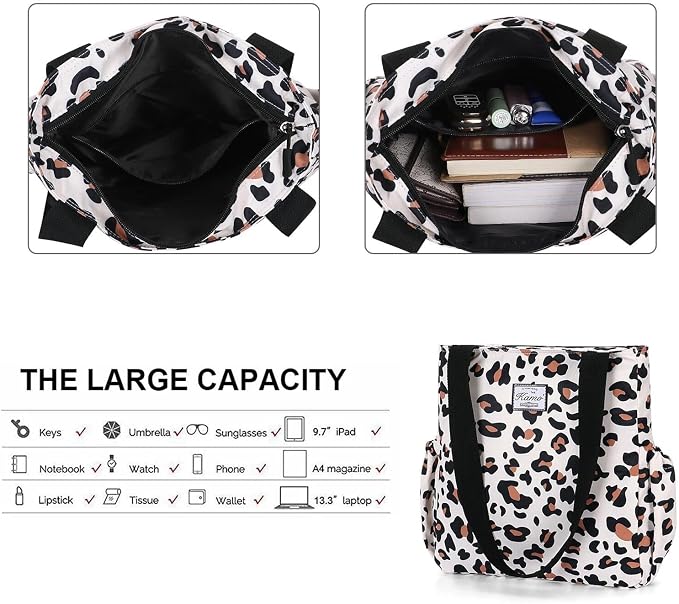 KAMO Floral Tote Bag - Waterproof Lightweight Handbags Travel Shoulder Bag for Hiking Yoga Gym Swimming Travel Beach