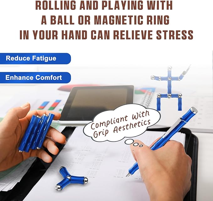 Magnetic Fidget Pen Toys for Teens, Unique Birthday Gifts for Young Men Fun Gifts for Teenage Boys Novelty Christmas Stocking Fillers Gadget for 8 10 11 12 13 14 15 Year Old Boy Engineer Gifts (Blue)