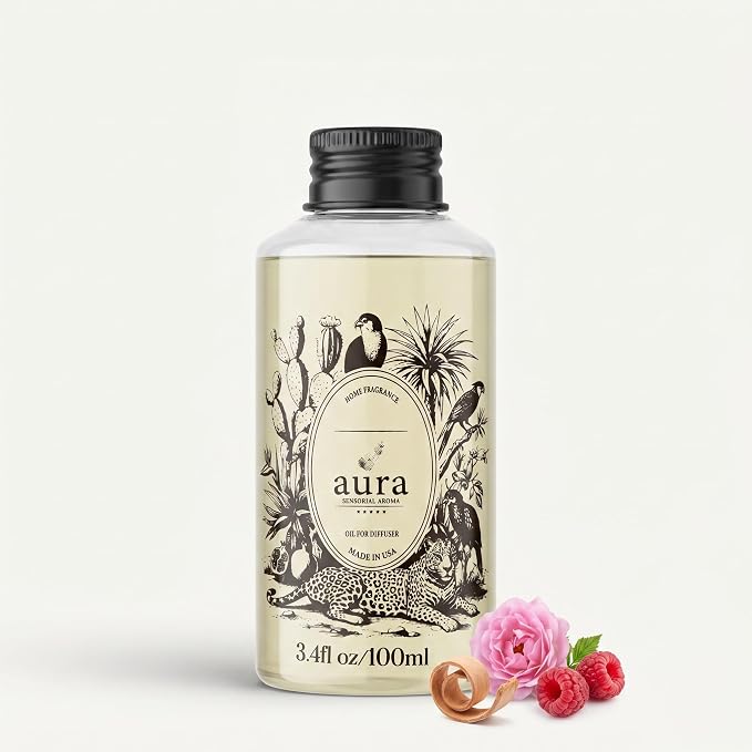 A U R A - Maddalena Fragrance Oil for Waterless Scent Diffuser - Inspired by J. Malone Tudor Rose | 3.4 fl oz / 100 ml Essential Oil Blend for Aromatherapy & Hotel Collection Diffuser