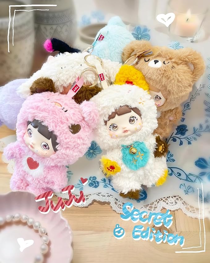 Nommi Blind Box, 1 PC Nommi Loveliness Never Ends Doll for Collectors, Kawaii Vinyl Plush Doll with 3 Expressive Eye Changes, Collectible Figures for Holiday Birthday Gifts(1 of 7 Possible Styles)