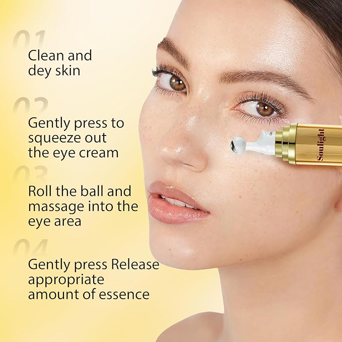Eye Serum with 5% Caffeine, Retinol, Niacinamide & Hyaluronic Acid - Anti-Aging Treatment Eye Balms for Dark Circles, Puffiness, Wrinkles & Bags - Under Eye Brightening & Firming Cream