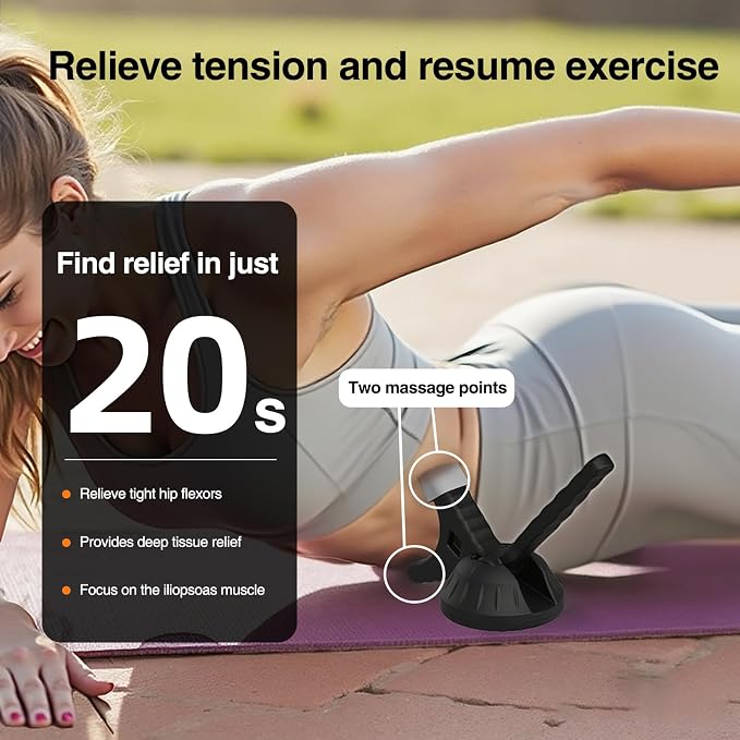 Psoas Release Tool-Hip Flexor Release Tool Fully Adjustable for Iliacus,Waist Pain Sciatica,Back&Posture Relief,Massage Hook and Trigger Point Massage Tool