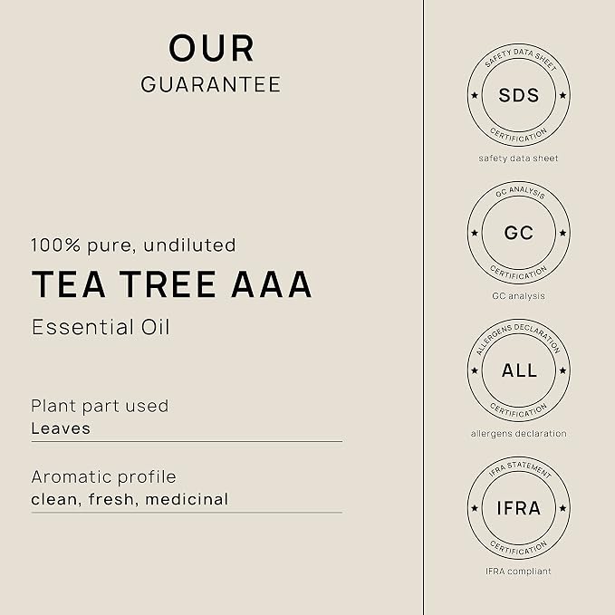 VINEVIDA Tea Tree Essential Oil - Gallon Undiluted - Bulk for Soap Making & Candle Scents - 8 lbs