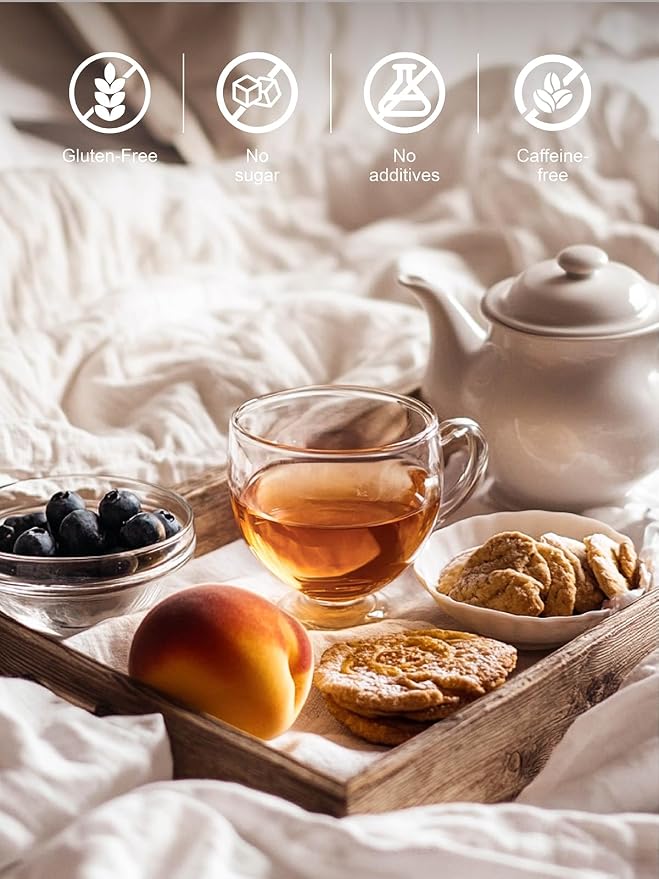 TeeLux Peach Herbal Tea Bags, Fruity Rosehips with Tart Hibiscus & Soothing Chamomile, Fruity & Sweet Flavor, Caffeine Free, 50 Count