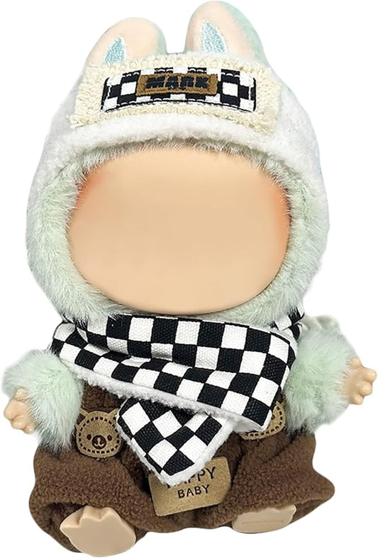 Clothes Fit for 17CM Doll, Fashion Doll Clothes Outfit Set Cute Theme Designer Toys Dress Accessories for Collector Fans Display (Black Checked)