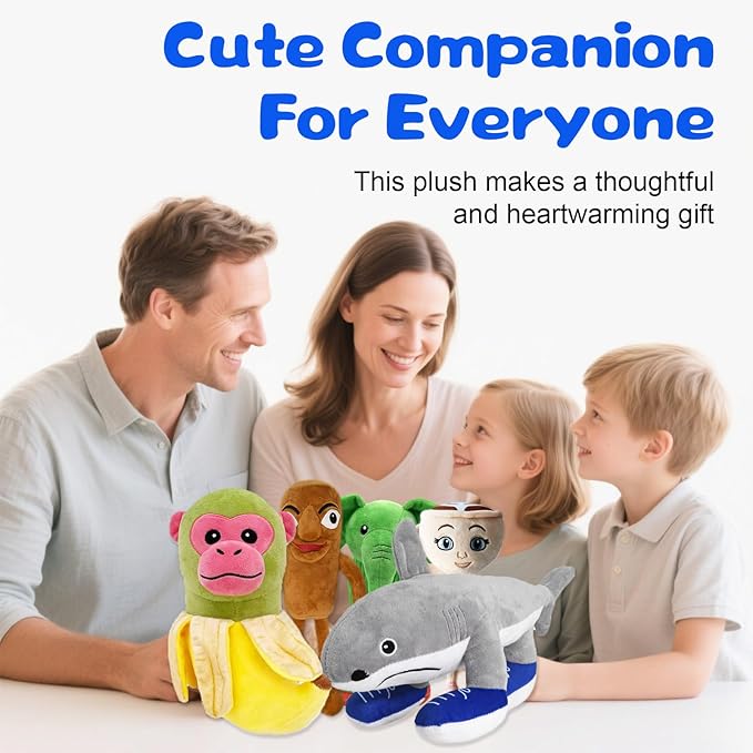 2PC Italian Brainrot Plush,Tralalero Tralala and Tung Tung Tung Sahur Inspired Plush Toy,Soft Cute Stuffed Animals Toy Stocking Stuffers for Kids and Adults