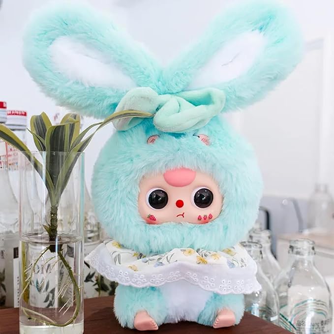 CALEMBOU Plush Doll Blind Box, Cute Rabbit Stuffed Animal Vinyl Plush Toys, Kawaii 1 of 6 Possible Mystery Collectible Toys Cute Soft Animals Charm Birthday Gifts (Lili's Rabbit Town 1pc)