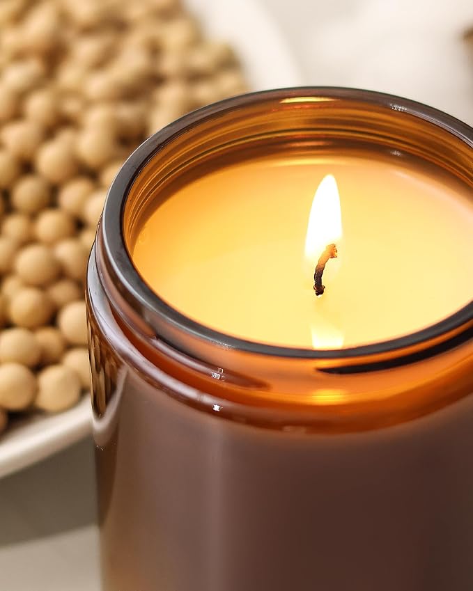 AOOVOO Fall Scented Candles - 6 PC Candle, 42 oz Soy Candles, Soy Candle for Home Scented, Apple Pie/Cinnamon Roll/Cinnamon Apple/Pumpkin Nutmeg Pie/Pumpkin Spice/Baking Spice