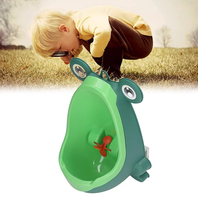 Frog Potty Training Urinal, Cute Frog Shape Cute Toddler Urinal Potty Training Urinal for Boys with Funny Aiming Target (Green)