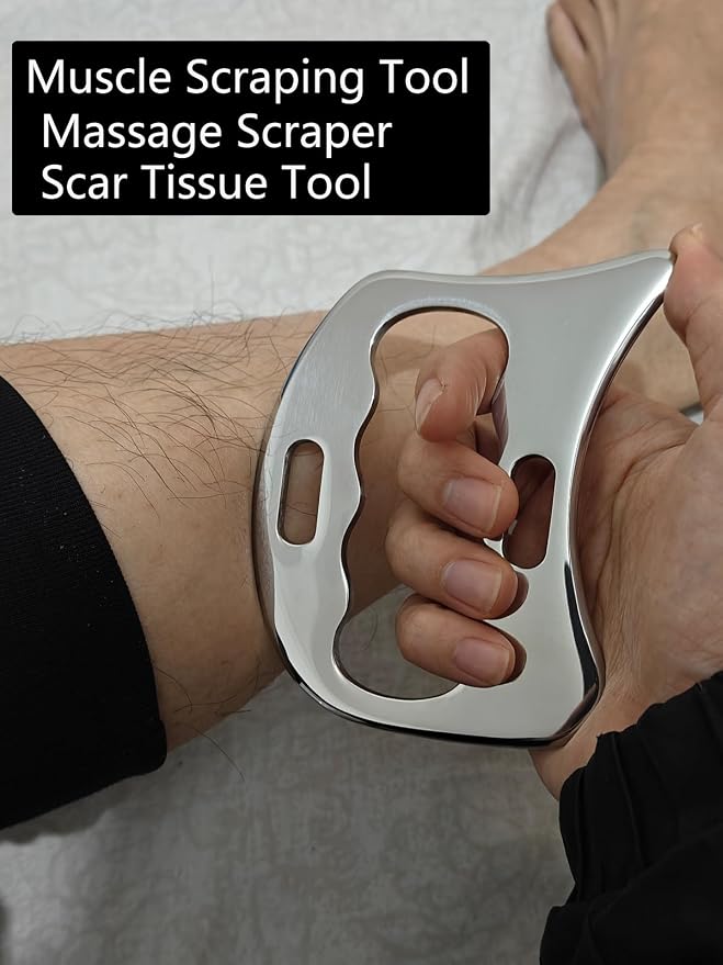 4 in 1 Stainless Steel Muscle Scraper Tools Set,Gua Sha Massage Scraper Scraping Tool Physical Therapy (4PCS Set)