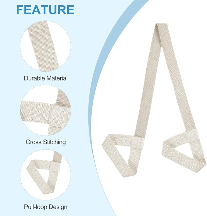 PATIKIL Yoga Mat Strap, Adjustable Yoga Mat Carrier Straps Sling Cotton Anti Slip Mat Holder Stretching Band