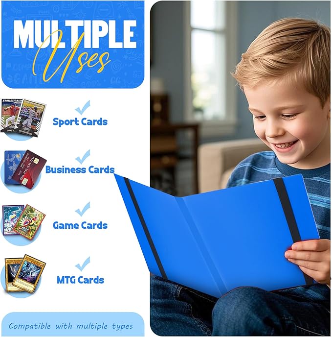 Card Binder 9-Pockets,Trading Card Binder,20 Pages, 360 Card Capacity Collection Binder, Card Folder for MTG, TCG, Game Cards & Sports Cards (Light blue)