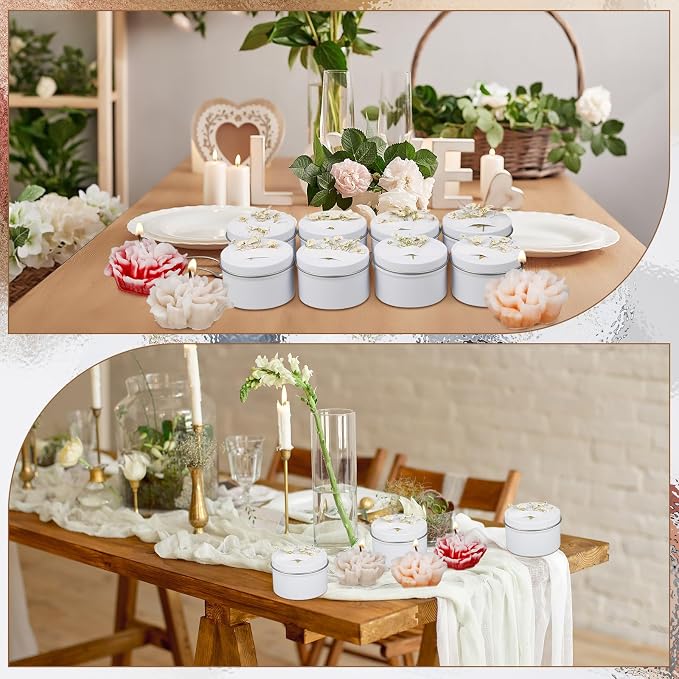 Threlaco 12 Pcs Flower Candles Scented Bridesmaid Gift Set Soy Wax Aromatherapy Candles Bulk for Wedding Bridal Shower Home Guests Women Valentines Mothers Day Anniversaries Favor(Mixed Color)