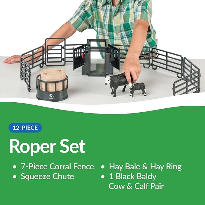 Big Country Toys 6666 Ranch Black Angus Ranch Set – Realistic Ranch Playset with Cattle, Accessories & Farm Fun