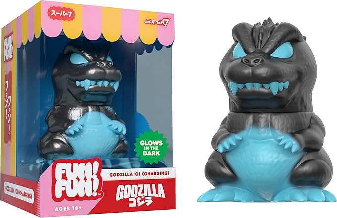 Super7 Fun! Fun! Toho Godzilla 2001 Charging Vinyl Figure - 5" Glow-in-The-Dark Toho Godzilla Action Figure - Classic Movie Monster Fans Collectibles & Retro Toys - Limited Edition - Amazon Exclusive