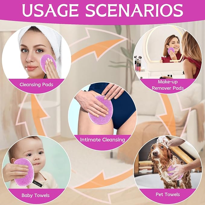 Portable Bidet with Intimate Washcloths - Bidet Sprayer with 2 Nozzle for Wash and Anal Douche, Bottle BPA-Free for Care