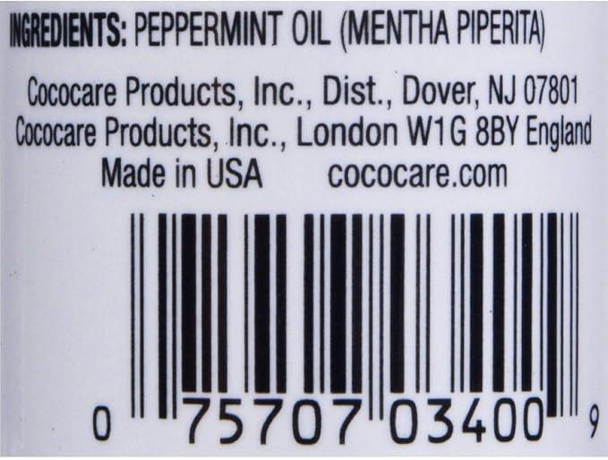 Cococare Peppermint Oil - 100 Percent Natural - 1 fl oz