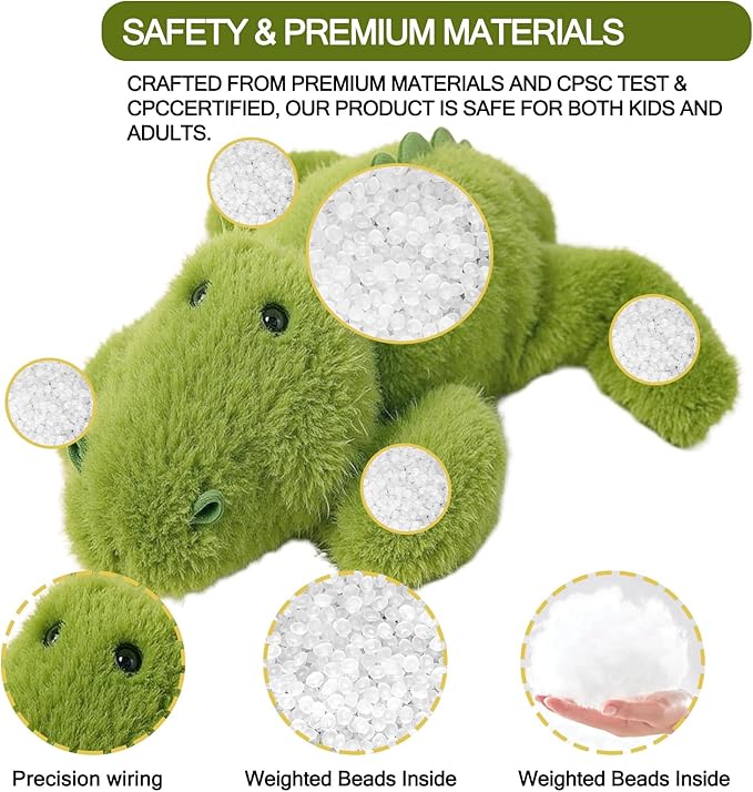 7.8in Green Alligator Plush Stuffed Animal Cute Green Alligator Plush Toy Ultra Soft Hugging Gift for Kids Girls Boys (Alligator)