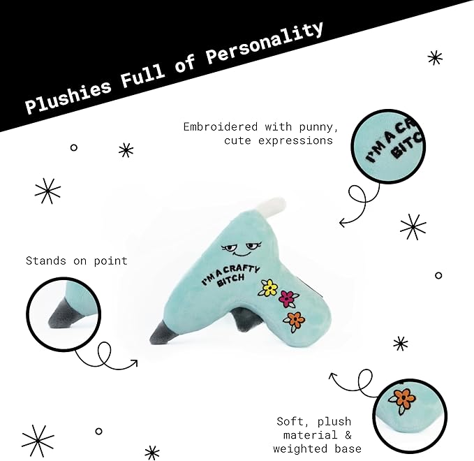 Glue Gun Plushie - I'm A Crafty Person Sassy Glue Gun Plush, for Crafters, Funny Plush Toy for Gifting