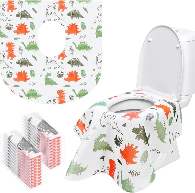 Disposable Toilet Seat Covers 20 Pack - Extra Large Waterproof Potty Covers for Public Restroom & Potty Training, Travel Must Haves & Airplane Essentials, Non-Slip