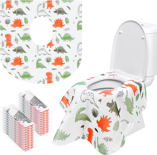 Disposable Toilet Seat Covers 20 Pack - Extra Large Waterproof Potty Covers for Public Restroom & Potty Training, Travel Must Haves & Airplane Essentials, Non-Slip