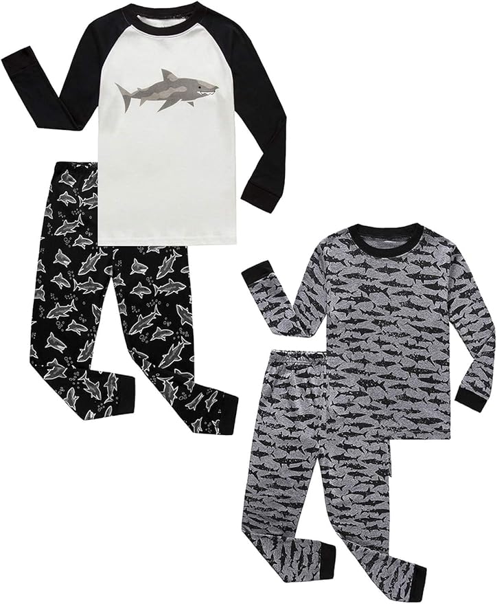 KikizYe Little Big Boys Girls Pajamas Set Kids PJs 100% Cotton Sleepwear